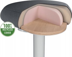 Leitz Stołek Ergo Do Aktywnego Siedzenia W Pozycji Półstojącej Z Wygodnym Siedziskiem, Szary Ciemny (65450089) 2