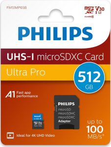Karta Philips Ultra Pro MicroSDXC 512 GB Class 10 UHS-I/U3 A1 V30 (FM51MP65B/00) 4