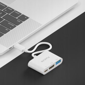PURELINK IS270 PREMIUM ADAPTER USB-C NA HDMI, USB-C, USB-A - 0,10M (BIAŁY) 2