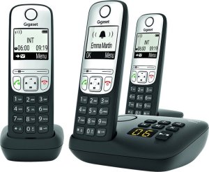 Gigaset A690A Trio D-ECT Cordless Phone with Answering Machine Kolor: CZARNY 1