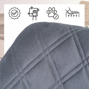 Krzesło Loft Tapicerowane Szare Drewno Gięte Dąb DAKOTA Do Salonu Jadalni 9