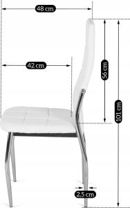Zestaw 6x Krzesło Kuchenne Jadalni Kuchni Salonu Białe Ekoskóra MOLLY 11