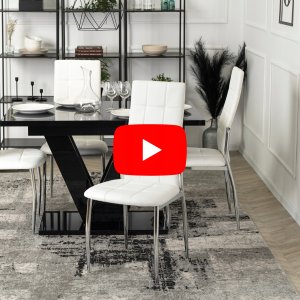 Zestaw 6x Krzesło Kuchenne Jadalni Kuchni Salonu Białe Ekoskóra MOLLY 12