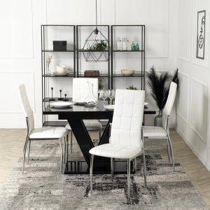 Zestaw 6x Krzesło Kuchenne Jadalni Kuchni Salonu Białe Ekoskóra MOLLY 2