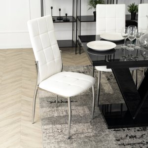 Zestaw 6x Krzesło Kuchenne Jadalni Kuchni Salonu Białe Ekoskóra MOLLY 5