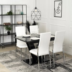 Zestaw 6x Krzesło Kuchenne Jadalni Kuchni Salonu Białe Ekoskóra MOLLY 7