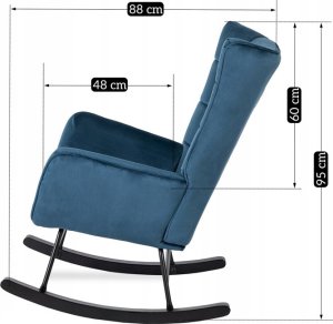 Fotel Uszak Bujany Wypoczynkowy Welurowy Salon Loft Velvet Granat JACKSON 11