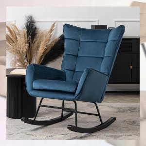 Fotel Uszak Bujany Wypoczynkowy Welurowy Salon Loft Velvet Granat JACKSON 3