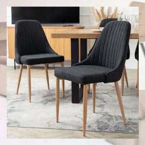 Krzesło Tapicerowane Skandynawskie TORINO Czarne Do Salonu Jadalni Kuchni 3