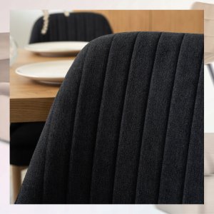 Krzesło Tapicerowane Skandynawskie TORINO Czarne Do Salonu Jadalni Kuchni 6