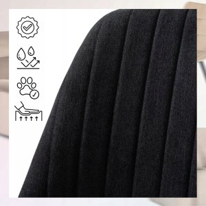 Krzesło Tapicerowane Skandynawskie TORINO Czarne Do Salonu Jadalni Kuchni 7