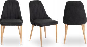 Krzesło Tapicerowane Skandynawskie TORINO Czarne Do Salonu Jadalni Kuchni 9