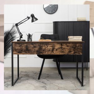 Biurko Loft Industrialne Drewniane ROSS Dąb Rustykalny Vintage 6