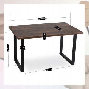 Stół Kuchenny Loft do Jadalni Salonu VETTEL Dąb Rustykalny Industrialny 7