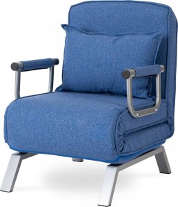 Fotel Rozkładany Do Spania Leżak Łóżko Sofa Jednoosobowa Niebieski Bart 3