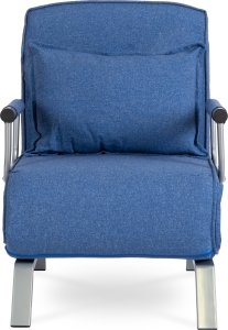 Fotel Rozkładany Do Spania Leżak Łóżko Sofa Jednoosobowa Niebieski Bart 4