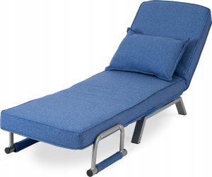 Fotel Rozkładany Do Spania Leżak Łóżko Sofa Jednoosobowa Niebieski Bart 5