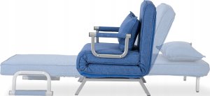 Fotel Rozkładany Do Spania Leżak Łóżko Sofa Jednoosobowa Niebieski Bart 9