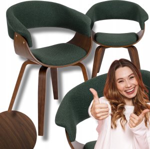 Krzesło Tapicerowane Loftowe Drewno Gięte GARY 2 Zielone Do Salonu Loft 1