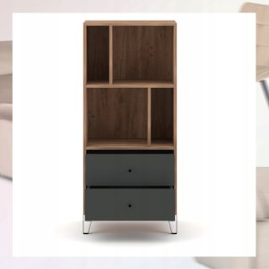 Regał na książki zabawki segregator z szufladami biurowy drewniany BACARDI 5