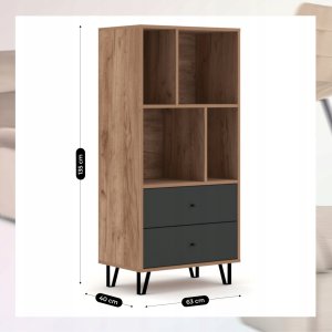 Regał na książki zabawki segregator z szufladami biurowy drewniany BACARDI 6