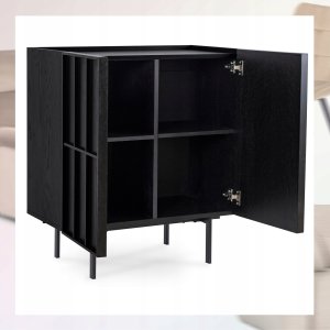 Komoda Mała 80 cm Czarna Loft NAMBINO Nowoczesna Do Salonu Sypialni 4