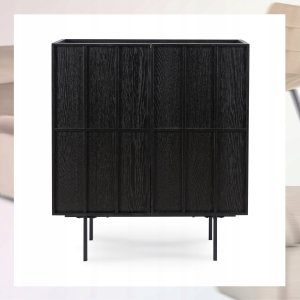 Komoda Mała 80 cm Czarna Loft NAMBINO Nowoczesna Do Salonu Sypialni 5