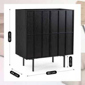 Komoda Mała 80 cm Czarna Loft NAMBINO Nowoczesna Do Salonu Sypialni 6