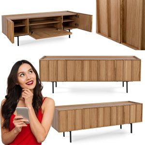 BogFran Szafka RTV 160 Trzydrzwiowa Loft Dąb BERGAMO Nowoczesna Do Salonu i Sypialni 2