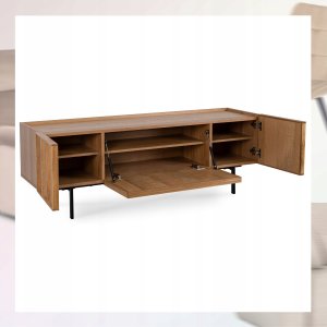 BogFran Szafka RTV 160 Trzydrzwiowa Loft Dąb BERGAMO Nowoczesna Do Salonu i Sypialni 5