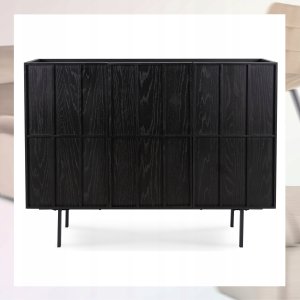Komoda 120 z Szufladami Czarna ANASTAZJA Loft Nowoczesna Do Salonu Sypialni 3