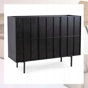 Komoda 120 z Szufladami Czarna ANASTAZJA Loft Nowoczesna Do Salonu Sypialni 4