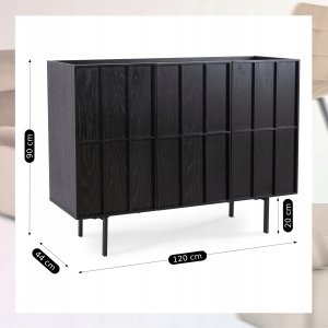 Komoda 120 z Szufladami Czarna ANASTAZJA Loft Nowoczesna Do Salonu Sypialni 6
