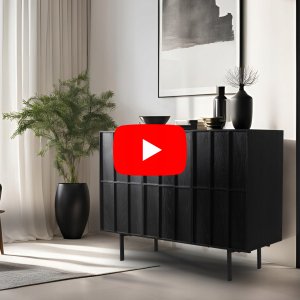 Komoda 120 z Szufladami Czarna ANASTAZJA Loft Nowoczesna Do Salonu Sypialni 9