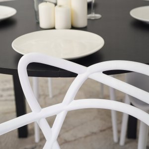 Zestaw 4x Krzesło Ażurowe Plastikowe Do Salonu Jadalni Kuchni Białe CELTIC 5