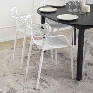 Zestaw 4x Krzesło Ażurowe Plastikowe Do Salonu Jadalni Kuchni Białe CELTIC 6