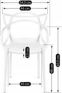Zestaw 4x Krzesło Ażurowe Plastikowe Do Salonu Jadalni Kuchni Białe CELTIC 8