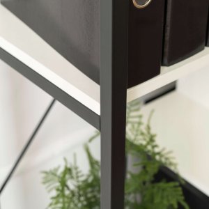 Regał Biurowy Otwarty Na Książki Na Zabawki Do Pokoju Loft Biały Czarny TIM 6