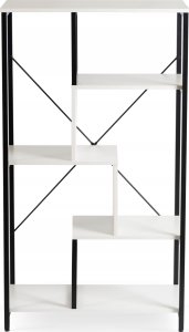 Regał Biurowy Otwarty Na Książki Na Zabawki Do Pokoju Loft Biały Czarny TIM 9