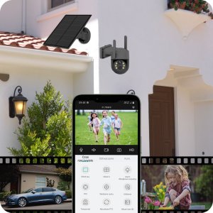 SOLARNA KAMERA WIFI 4MPX SMART ZEWNĘTRZNA OBROTOWA IP BEZPRZEWODOWA SZARA EUROLOOK K-12 2