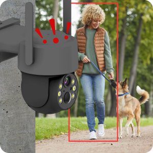 SOLARNA KAMERA WIFI 4MPX SMART ZEWNĘTRZNA OBROTOWA IP BEZPRZEWODOWA SZARA EUROLOOK K-12 4