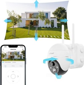 ieGeek Bezprzewodowa kamera zewnętrzna WiFi 5MP Biała z panelem solarnym 5