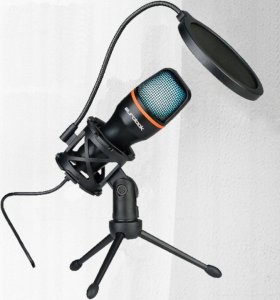 Studyjny Mikrofon do Komputera Gamingowy USB Statyw RGB EUROLOOK 6