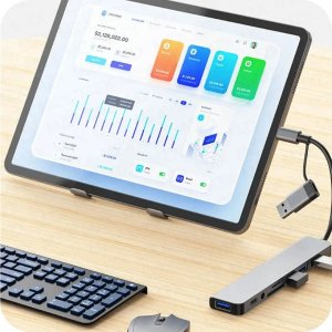 HUB ADAPTER UNIWERSALNY ROZDZIELACZ USB-C 8w1 CZYTNIK SD USB 3.0 AUDIO EUROLOOK HUB-01C 5