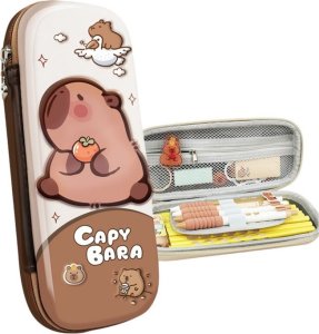 Piórnik Szkolny Usztywniany Z Kapibarą Brązowy 2