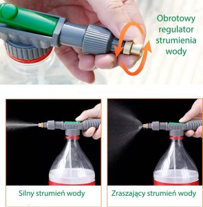 Garden King Ręczny opryskiwacz ciśnieniowy do butelek PET z regulacją strumienia 4