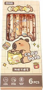 Zestaw Długopisów Z Kapibarą 6 Sztuk Niebieski Tusz 3