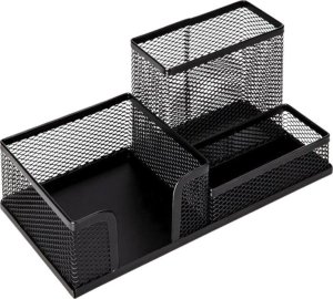 Pojemnik Organizer Na Przybory Biurowe Metalowy Czarny 2