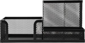 Pojemnik Organizer Na Przybory Biurowe Metalowy Czarny 3