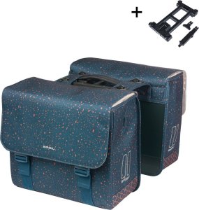 Sakwy BASIL FLAIR DOUBLE BICYCLE BAG, MIK z adapterem do mocowania, 35L, Wodoodporna, Navy (NEW 2025) 1